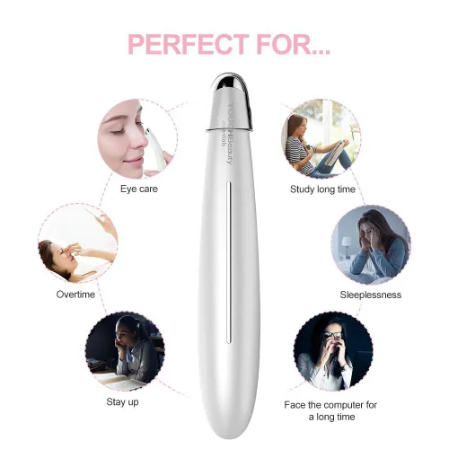 Miniatura 2 de TOUCHBeauty Masajeador eléctrico de ojos para ojeras, hinchazón, líneas finas/arrugas, patas de gallo y bolsas debajo de los ojos con vibración