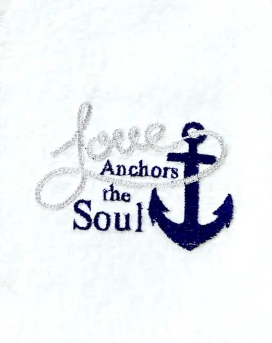 Miniatura 2 de Serafina Home Toallas de mano náuticas para huéspedes: Coastal Love Anchors The Soul, 2 piezas suaves y absorbentes