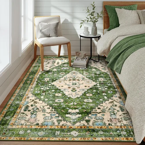 Miniatura 134 de Lahome Alfombra Bohemia Tribal Lavable de 3 x 5, Alfombras Antideslizantes para Entrada, Dormitorio, Sala de Estar, Vintage, Ultra Suave, No