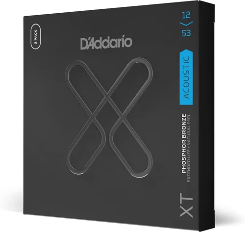 Miniatura 12 de D'Addario Cuerdas para guitarra acústica, XT con revestimiento de bronce fosforoso, XTAPB1047, calibre extra ligero 10-47, juego de 6 cuerdas