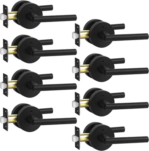 Miniatura 52 de Goldenwarm - Paquete de 1 picaporte negro inactivo de una sola cara, con tirador de puerta de extracción mate, resistente, para armario o despensa