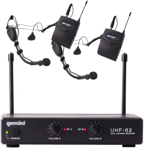 Miniatura 11 de Gemini UHF - Paquete de micrófonos inalámbricos profesionales de mano y de solapa, receptor de doble canal, largo alcance para presentaciones