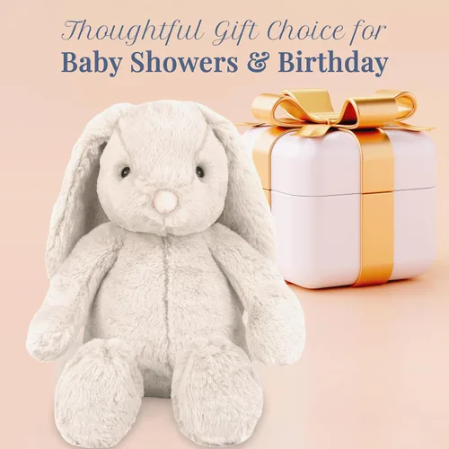 Miniatura 6 de MON AMI Sterling Bunny - Conejo de peluche de 13 pulgadas para niños y niñas, juguete de peluche suave, compañero para acurrucarse, decoración
