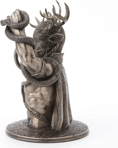 Miniatura 3 de Veronese Design Cernunnos - Estatua de resina con cuernos de 8 5/8 pulgadas, acabado en bronce