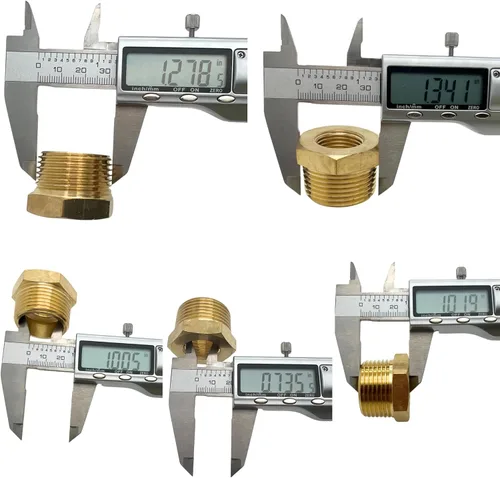 Miniatura 2 de 2 piezas 1" NPT macho x 1/2" NPT hembra buje hexagonal adaptador de accesorios roscados reductor de latón de CX WONDERLAND