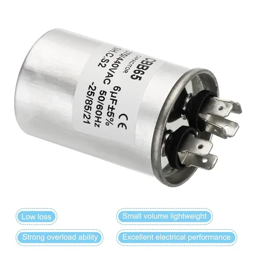 Miniatura 4 de PATIKIL Condensador de arranque de ventilador 6uf 6MDF 370/440VCA, condensador de funcionamiento circular CBB65 para aire acondicionado, bomba