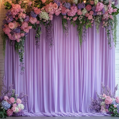 Miniatura 39 de Cortinas de telón de fondo blanco de 30 pies x 8 pies para fiestas de boda, 6 paneles de 5 pies x 8 pies, cortinas de fotografía de poliéster sin