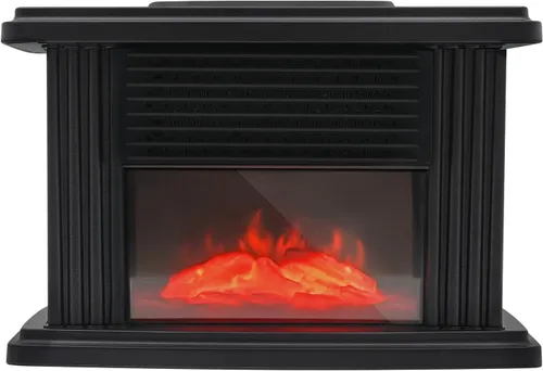 Calentador eléctrico de chimenea, 1000 W, pequeña estufa de chimenea infrarroja independiente con temporizador de velocidad de 3 velocidades, efecto