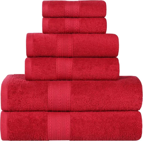 Miniatura 35 de Superior Juego de 6 toallas de mano de algodón ecológico, toallas pequeñas para spa, hotel, baño de invitados, cocina, secado rápido, suave