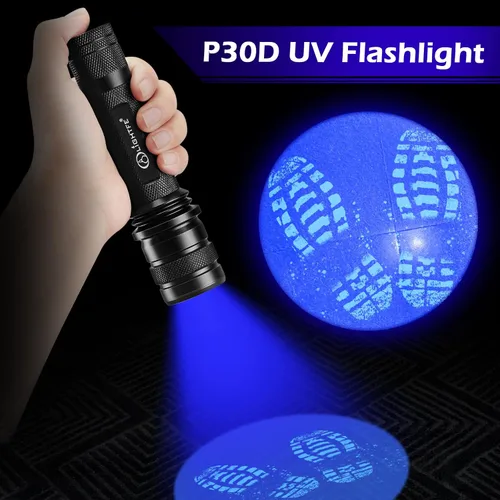 Miniatura 6 de Linterna de luz UV uniforme P30D, UVLED de 365 nm de alta potencia, adecuada para mineral, jade, manchas de orina de mascotas, manchas, detección