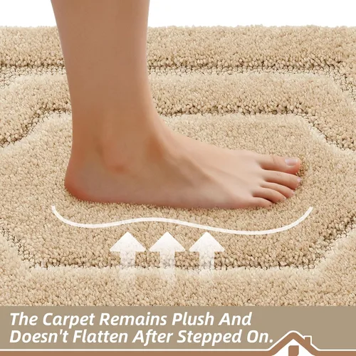 Miniatura 6 de BEQHAUSE Alfombra de Baño-Antideslizante-Tapete de Baño-Suave y Absorbente-Tapete de Ducha-Tapetes de Baño de Poliéster para Baño Lavables a Máquina