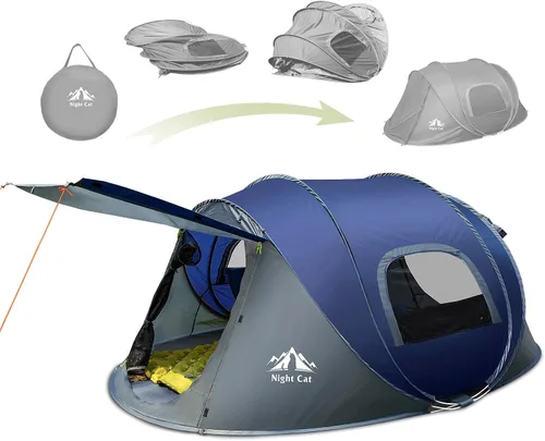 Miniatura 8 de Night Cat Pop-up Camping Tent: 2 Person Tent Waterproof Instant Easy Setup Family Tent