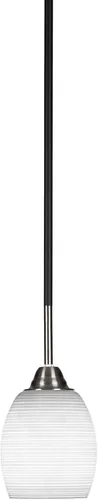 Miniatura 215 de Toltec Lighting Paramount - Mini colgante de 1 luz en acabado negro mate con cristal de arte perla de 7 pulgadas y estilo negro