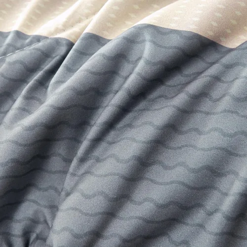 Miniatura 9 de RYNGHIPY Juego de edredón de tamaño matrimonial, color beige y gris, a rayas, para hombres y niños, juego de ropa de cama suave para todas