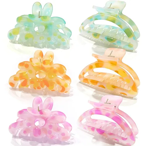 Miniatura 9 de GQLV Pinzas para el cabello – 3 accesorios de peinado lindos para mujeres y niñas, garras medianas antideslizantes para cabello fino, fuerte