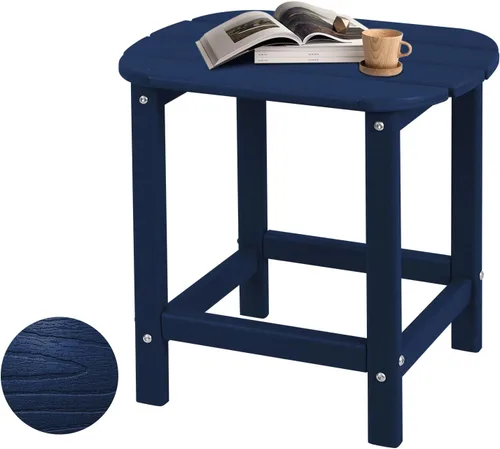 Miniatura 10 de Plawdlik Hdpe - Mesa auxiliar Adirondack para exteriores, con textura de madera, juego para patio, jardín, porche, piscina, patio compuesto, patio