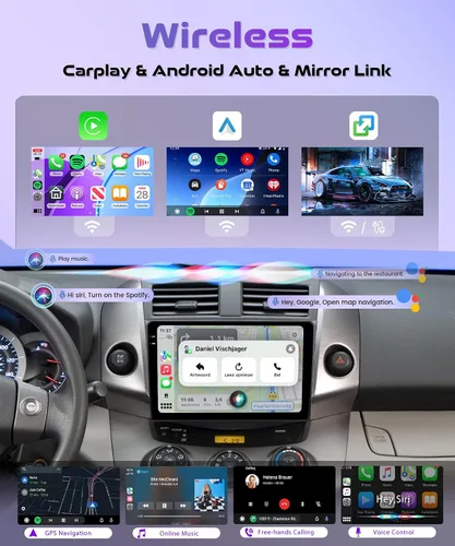 Miniatura 3 de Radio de coche 2G+64G para Toyota RAV4 2007-2011 SIN JBL, Rimoody Android 13 Estéreo de coche inalámbrico Carplay Android Auto Bluetooth 5.0