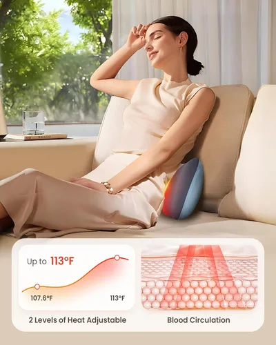 Miniatura 3 de COMFIER Cojín de asiento de masaje y masajeador Shiatsu para cuello y espalda