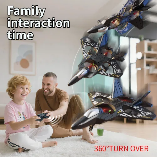 Miniatura 2 de Avión de control remoto para niños principiantes de 8 a 12 años, avión RC con luz, juguete de combate de 360°, rollo de acrobacias, regalos