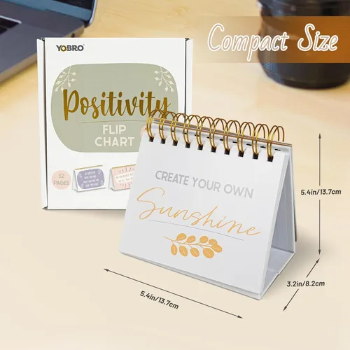 Miniatura 5 de Regalos inspiradores para mujeres, calendario de escritorio motivacional, calendario de escritorio para voltear con afirmaciones positivas diarias