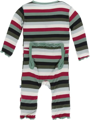 Miniatura 2 de KicKee Pants Overol sólido con volantes y cremallera, 0-3 Months