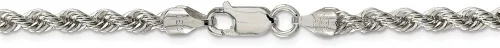 Miniatura 4 de Cadena de plata de ley 925 con cuerda maciza pulida y trenzada, 0.177in, pulsera o tobillera