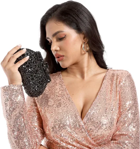 Miniatura 8 de Boutique De FGG Las mujeres Crown Minaudiere bolsos de noche flor cristal embrague monederos boda embrague