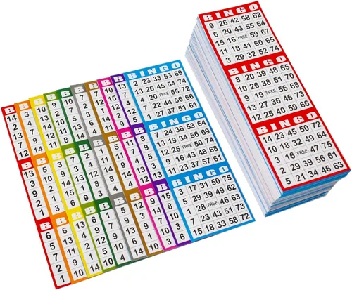 Miniatura 2 de SEETOOOGAMES Tarjetas de papel para juego de bingo – 3 cartas – 100 libros de 10 hojas