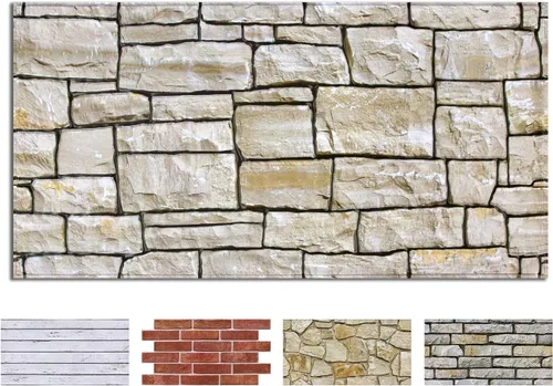Miniatura 16 de COMSTICKC 3D Whitewash Faux Brick Wall Panel Peel and Stick Wall Covering, 12 Pcs of 22.8" x 11.8", 3D Brick Wall Stickers, UrltraLight PVC Self