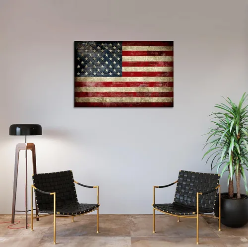 Miniatura 6 de SKASNFAI Póster retro de la bandera de Estados Unidos, arte de pared para la oficina en casa, imagen positiva, Día de la Independencia, Día