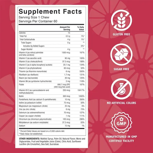 Miniatura 3 de Celebrate Vitamins Bariatric Multivitamin Soft Chews – Vitaminas y minerales esenciales, sin azúcar ni gluten – Bypass gástrico y suplemento