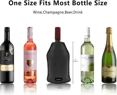 Miniatura 2 de Pallesen Funda portátil para enfriar vino, enfriador de botellas reutilizable que mantiene el rojo, blanco y champán frescos para botellas