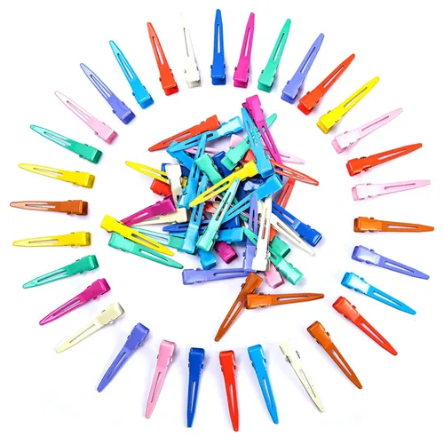 Paquete de 100 pinzas para rizos de cocodrilo de colores surtidos, accesorios para el cabello de una sola punta, accesorios para el cabello, para