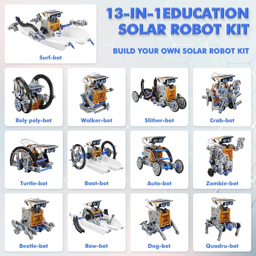 Miniatura 3 de Bottleboom STEM 13-en-1 Juguetes de Robots de Energía Solar para Educación para Niños de 8 a 12 años, Kits de Juguetes Educativos de Ciencia