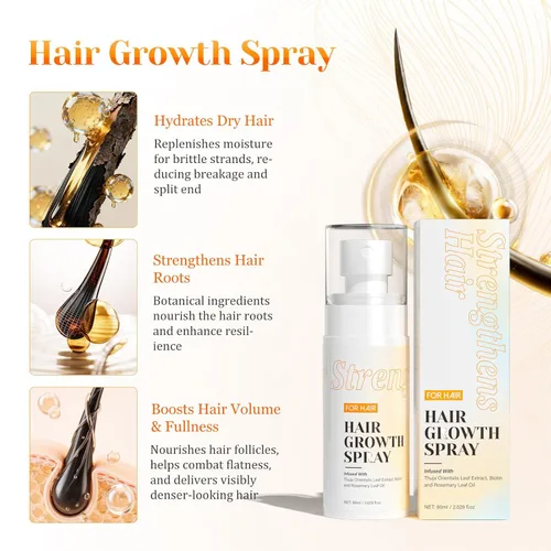 Miniatura 3 de Spray para el crecimiento del cabello para mujeres y hombres, suero para el crecimiento del cabello con aceite de romero y biotina, ayuda a prevenir