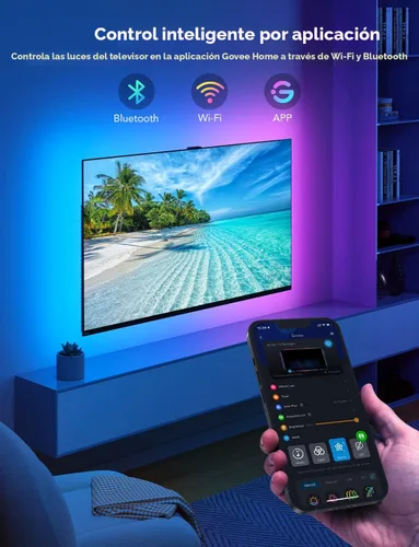 Miniatura 4 de Govee Retroiluminación LED para TV, tira de luces LED inteligentes RGBIC para televisores de 55 a 65 pulgadas, control de aplicación Bluetooth