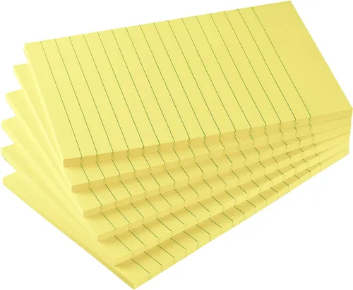 Miniatura 9 de Early Buy - Blocs de notas adhesivas con líneas 4x6, notas autoadhesivas de 6 colores brillantes, 6 blocs, 45 hojas/bloc