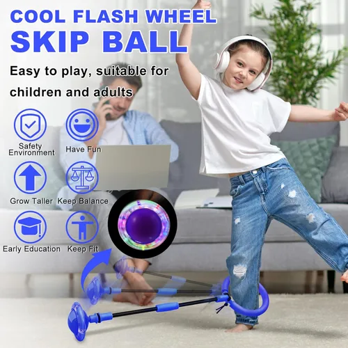 Miniatura 3 de Hewog Bola Saltarina, Bola de Rueda Flash Colorida Portátil y Plegable, Juguetes para Niñas y Niños, Juguetes Deportivos y de Ejercicio para Niños