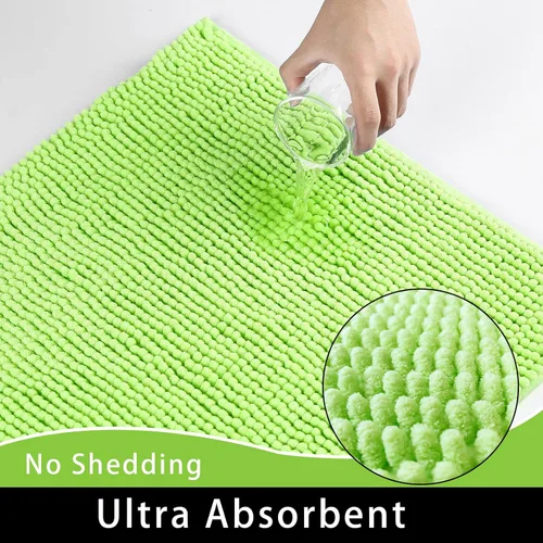 Miniatura 3 de Tapete de baño de felpilla de microfibra, tapete de baño para bebé, lavable, secado rápido, absorbente de agua, tapete para ducha