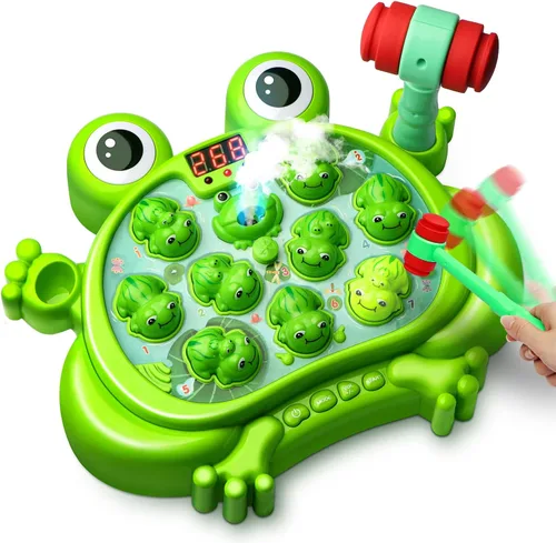 HopeRock Juguetes para niños de 2, 3, 4, 5 años, juguetes para niños pequeños de 2 a 4 años, juego de golpear a la rana, con 5 modos, 45 niveles, 9