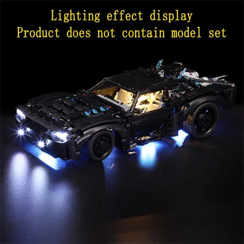 Miniatura 5 de GEAMENT Kit de luces LED compatible con Lego The Batman – Batmobile – Juego de iluminación para modelo Technic 42127 (modelo no incluido)