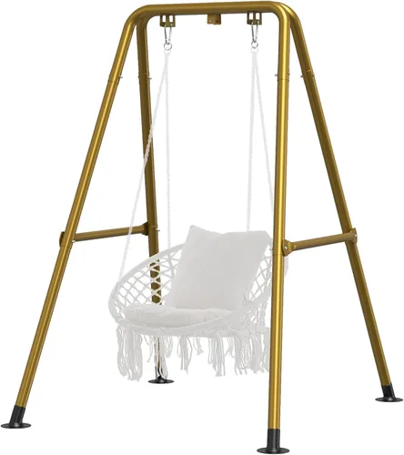 Miniatura 10 de G TALECO GEAR Soporte para silla de hamaca, soporte de hamaca multiusos de acero resistente de 300 libras para interiores y exteriores, silla Negro