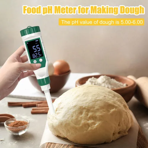 Miniatura 5 de Medidor digital de pH para alimentos, probador de pH de alimentos con sonda de pH de alta precisión para masa madre y pan, medidor de pH