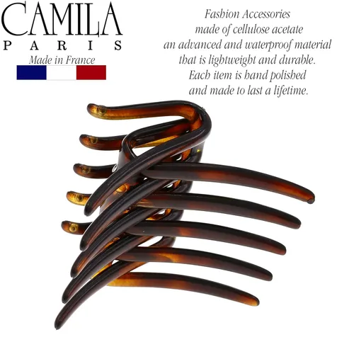 Miniatura 6 de Camila Paris CP3095 - Peine francés entrelazado de dos lados, beige, para cola de caballo o cabello, pinzas para el cabello de agarre fuerte