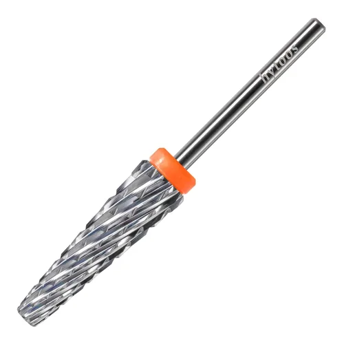 Miniatura 22 de 24mm Super Largo 5 en 1 Brocas de taladro para uñas, Broca cónica cruzada de carburo, Brocas de taladro de rotación bidireccional de 3/32