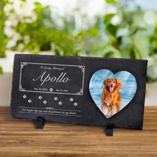 Miniatura 17 de Farfume Piedras conmemorativas personalizadas para mascotas con foto y texto Marcadores personalizados para tumbas para mascotas Lápidas