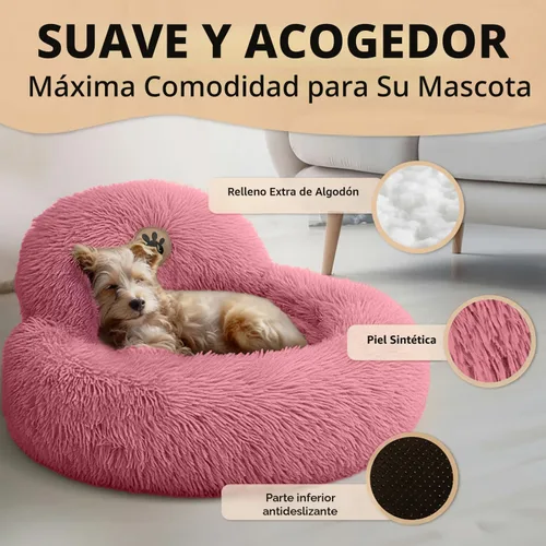 Miniatura 3 de PetJett - Cama calmante para perros pequeños, camas en forma de dona de 23 pulgadas, antideslizante y lavable, cama para mascotas de piel sintética