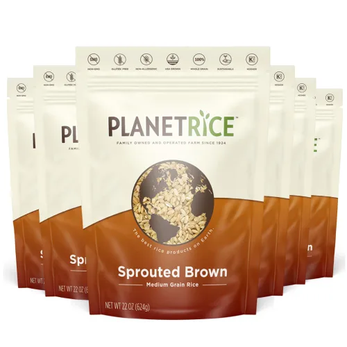 Planet Rice Arroz integral germinado a granel, ideal para cocinar arroz a granel, arroz Gaba sin gluten, vegano, paleo, con un 64% más de fibra,