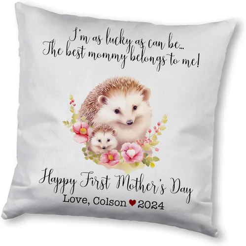 Miniatura 9 de Hedgehogs Mothers Day, First Mother's Day Custom Pillowcase, Personalized Mother's Day Pillowcase, Gift for Mom, Home Decor
