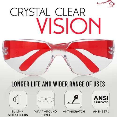 Miniatura 6 de BISON LIFE Gafas de seguridad para niños, gafas protectoras para niños a granel, ANSI Z87.1, gafas de seguridad para niños, paquete de gafas